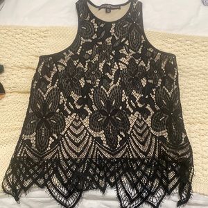 Lace black top, size M